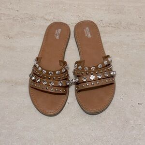 Brown Studded Women's Sandals
